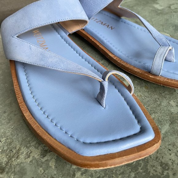 Stuart Weitzman Suede Lyla Flat Sandal - Picture 2 of 11